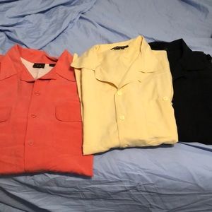 Designer Men’s silk short sleeve silk shirts. Brand new no signs of wear XL